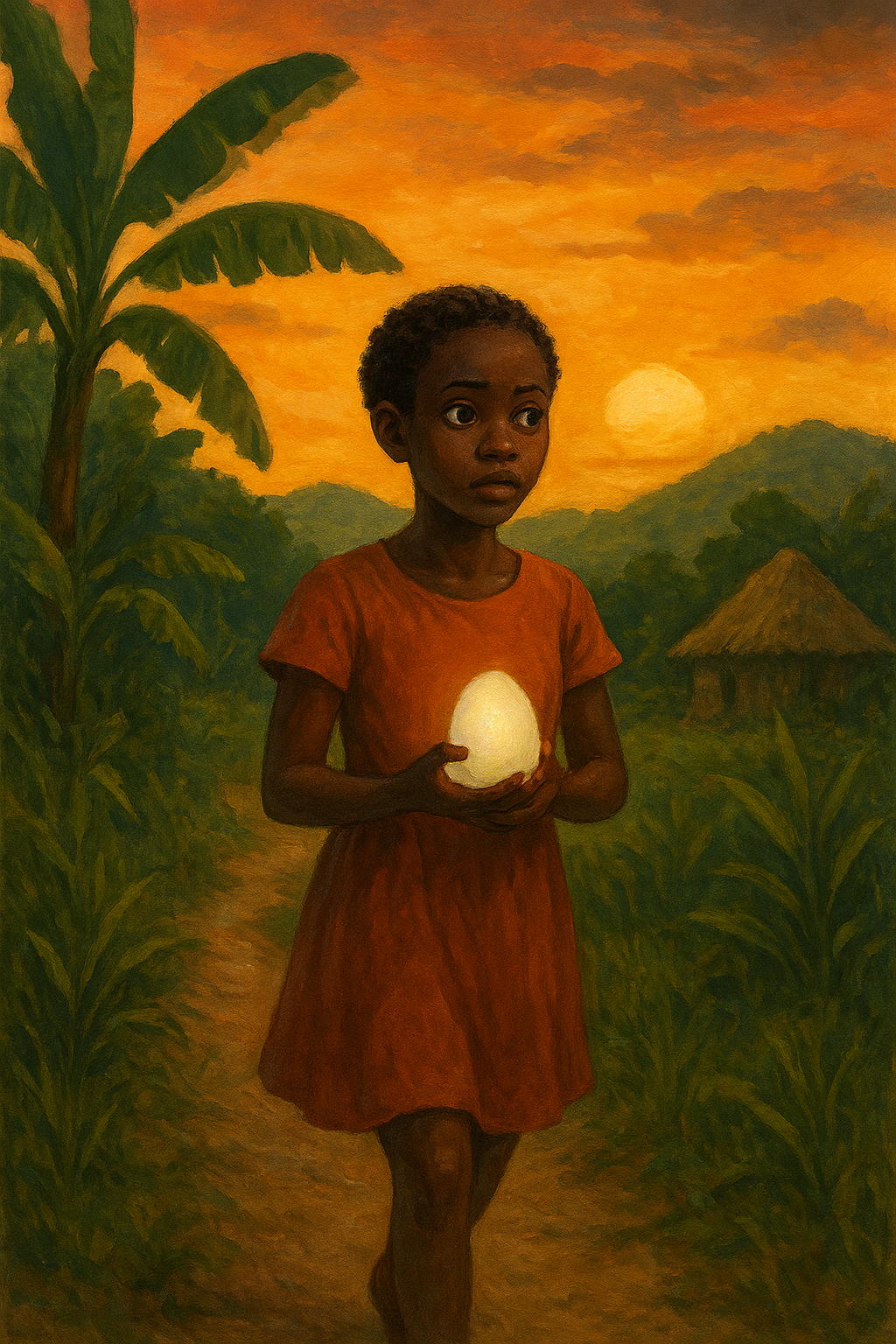 Ama Holding a Gloing Object